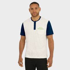 Seattle Seahawks Darius Rucker Collection Henley Colorblock Slub Pocket T-Shirt - Cream outlet