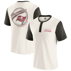 Tampa Bay Buccaneers Darius Rucker Collection Henley Colorblock Slub Pocket T-Shirt - Cream sale