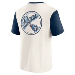 Tennessee Titans Darius Rucker Collection Henley Colorblock Slub Pocket T-Shirt - Cream on sale