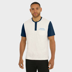 Tennessee Titans Darius Rucker Collection Henley Colorblock Slub Pocket T-Shirt - Cream on sale