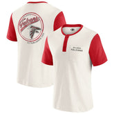 Atlanta Falcons Darius Rucker Collection Henley Colorblock Slub Pocket T-Shirt - Cream discount