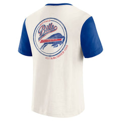 Buffalo Bills Darius Rucker Collection Henley Colorblock Slub Pocket T-Shirt - Cream outlet