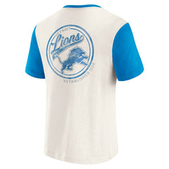 Detroit Lions Darius Rucker Collection Henley Colorblock Slub Pocket T-Shirt - Cream online