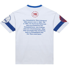Philadelphia 76ers Unisex Hardwood Classics Vintage Team Origins Premium T-Shirt - White | Mitchell & Ness sale