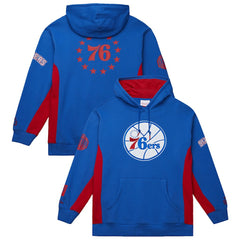 Philadelphia 76ers Hardwood Classics Team Origins Fleece Pullover Hoodie - Royal | Mitchell & Ness online