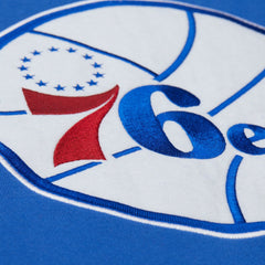 Philadelphia 76ers Hardwood Classics Team Origins Fleece Pullover Hoodie - Royal | Mitchell & Ness online
