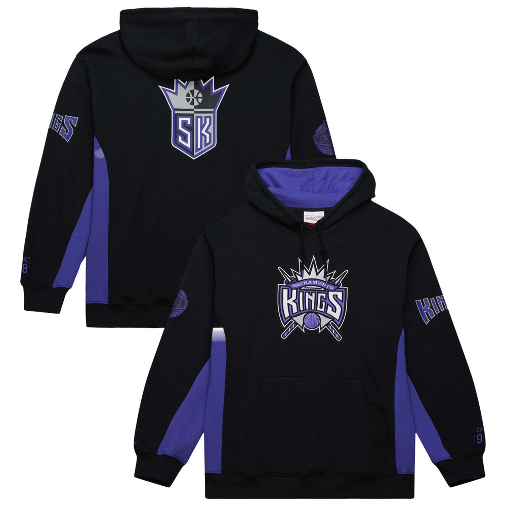 Sacramento Kings Hardwood Classics Team Origins Fleece Pullover Hoodie - Black | Mitchell & Ness shop