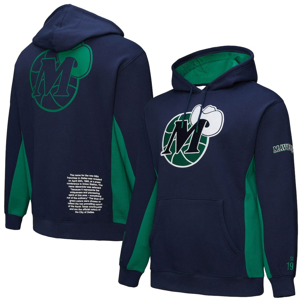 Dallas Mavericks Hardwood Classics Team Origins Fleece Pullover Hoodie sale - Navy | Mitchell & Ness outlet