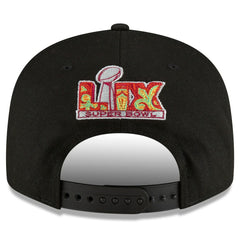 Philadelphia Eagles New Era Super Bowl LIX Tarmac Split Panel 9FIFTY Snapback Hat - Black on sale