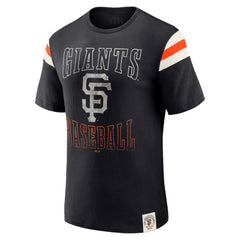 San Francisco Giants Darius Rucker Collection Distressed Sleeve Stripe T-Shirt - Black