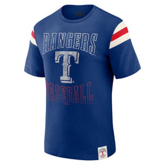 Texas Rangers Darius Rucker Collection Distressed Sleeve Stripe T-Shirt - Royal