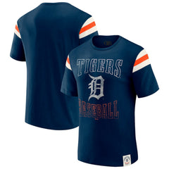 Detroit Tigers Darius Rucker Collection Distressed Sleeve Stripe T-Shirt - Navy