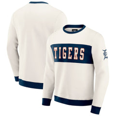 Detroit Tigers Darius Rucker Collection Colorblock Crewneck Sweatshirt - Cream