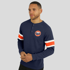 Houston Astros Darius Rucker Collection Waffle-Knit Raglan Long Sleeve Henley T-Shirt - Navy