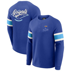 Kansas City Royals Darius Rucker Collection Waffle-Knit Raglan Long Sleeve Henley T-Shirt - Royal