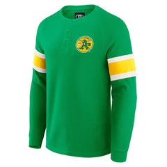 Athletics Darius Rucker Collection Waffle-Knit Raglan Long Sleeve Henley T-Shirt - Green