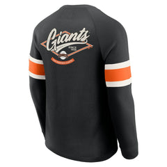 San Francisco Giants Darius Rucker Collection Waffle-Knit Raglan Long Sleeve Henley T-Shirt - Black