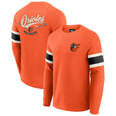 Baltimore Orioles Darius Rucker Collection Waffle-Knit Raglan Long Sleeve Henley T-Shirt - Orange
