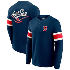 Boston Red Sox Darius Rucker Collection Waffle-Knit Raglan Long Sleeve Henley T-Shirt - Navy
