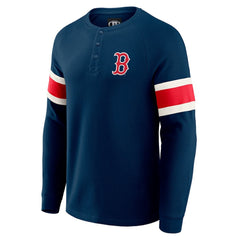 Boston Red Sox Darius Rucker Collection Waffle-Knit Raglan Long Sleeve Henley T-Shirt - Navy