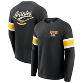 Pittsburgh Pirates Darius Rucker Collection Waffle-Knit Raglan Long Sleeve Henley T-Shirt - Black
