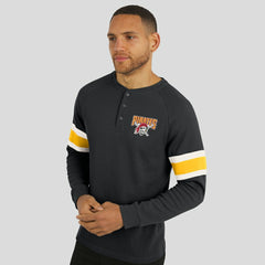 Pittsburgh Pirates Darius Rucker Collection Waffle-Knit Raglan Long Sleeve Henley T-Shirt - Black