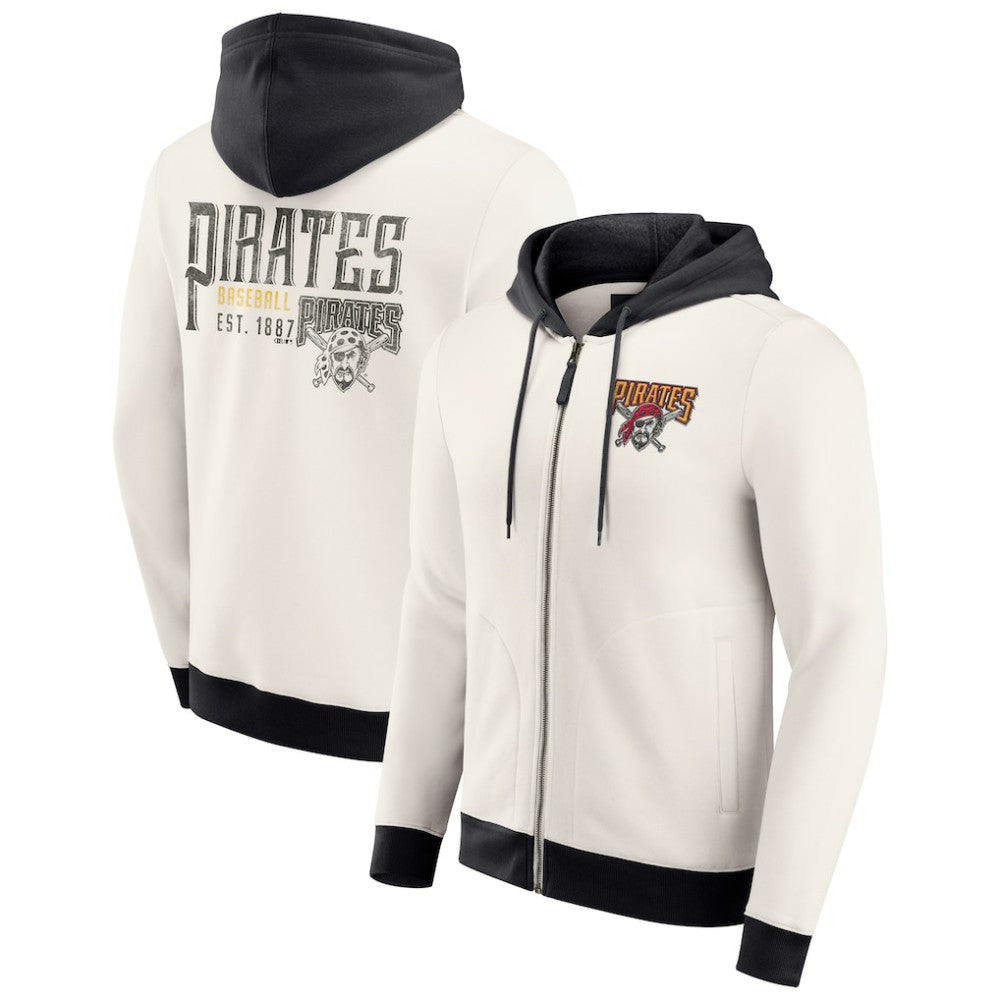 Pittsburgh Pirates Darius Rucker Collection Men's Polar Fleece Full-Zip Hoodie - Cream