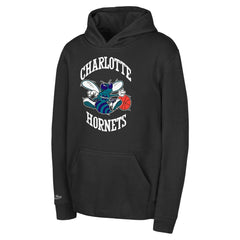 Charlotte Hornets Preschool Retro Logo Pullover Hoodie - Black | Mitchell & Ness sale