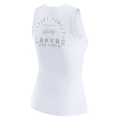 Los Angeles Lakers WEAR by Erin Andrews Women's Rib-Knit Henley Tank Top - White shop