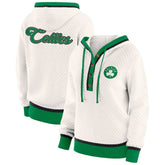 Boston Celtics WEAR by Erin Andrews Women's Plus Size Hoodie Sweater - Cream cheap