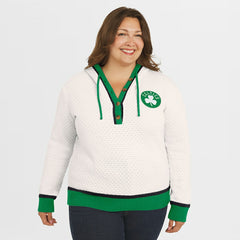 Boston Celtics WEAR by Erin Andrews Women's Plus Size Hoodie Sweater - Cream cheap