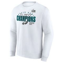 Philadelphia Eagles Super Bowl LIX Champions Iconic Victory Fleece Sweatshirt - White discount