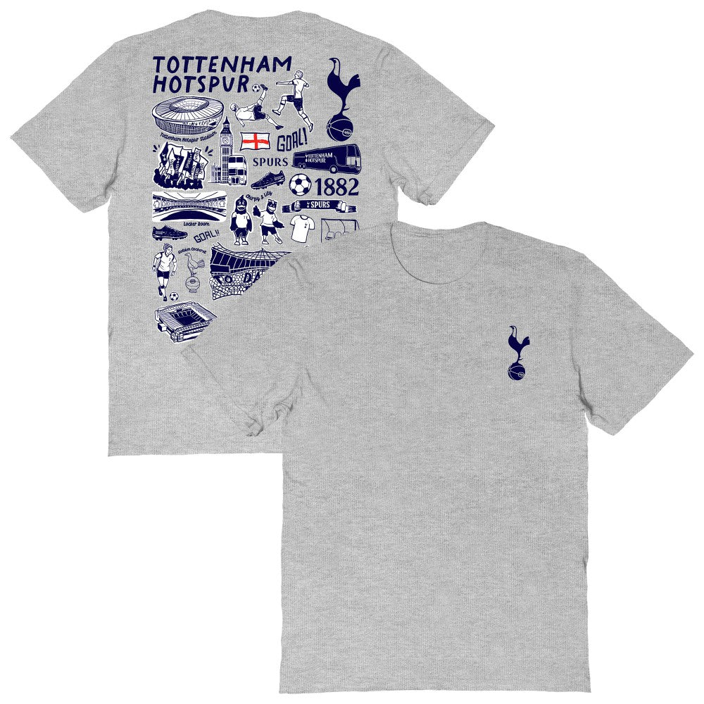 Tottenham Hotspur Vive La Fete Women's Impressions Artwork T-Shirt - Heather Gray outlet