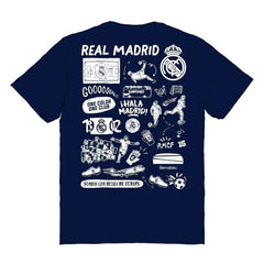 Real Madrid Vive La Fete Women's Impressions Artwork T-Shirt - Navy outlet