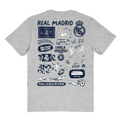 Real Madrid Vive La Fete Women's Impressions Artwork T-Shirt - Heather Gray on sale
