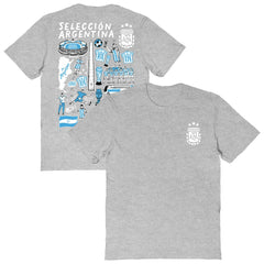 Argentina National Team Vive La Fete Women's Impressions Artwork T-Shirt - Heather Gray discount