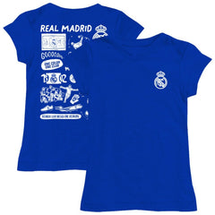 Real Madrid Vive La Fete Girls Youth Color Badge Fitted T-Shirt - Royal outlet