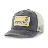 Boston Bruins '47 Canteen Pigment Dyed Patch Trucker Adjustable Hat Charcoal