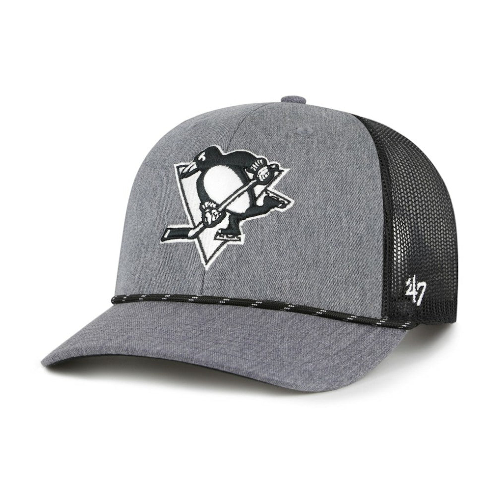 Pittsburgh Penguins '47 Carbon Rope Trucker Adjustable Hat Gray