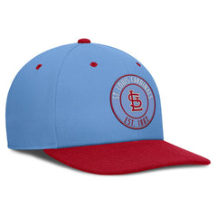 St. Louis Cardinals Cooperstown Collection Pro Dri-FIT Snapback Hat - Light Blue/Red | Nike