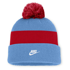 St. Louis Cardinals Cooperstown Collection Peak Standard Cuffed Knit Hat with Pom - Light Blue/Red | Nike
