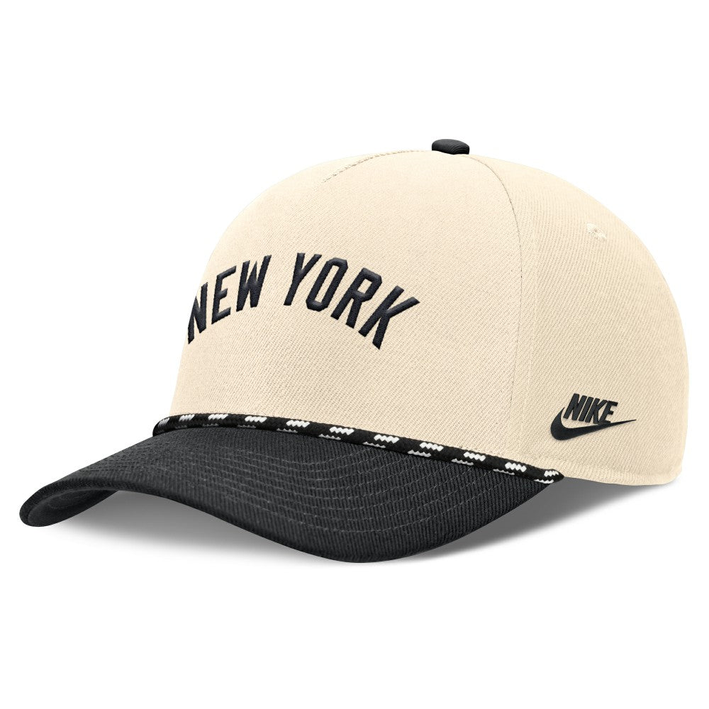 New York Yankees Cooperstown Collection Rise Adjustable Hat - Natural/Black | Nike