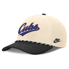 Chicago Cubs Cooperstown Collection Rise Adjustable Hat - Natural/Black | Nike