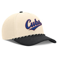 Chicago Cubs Cooperstown Collection Rise Adjustable Hat - Natural/Black | Nike