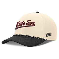 Chicago White Sox Cooperstown Collection Rise Adjustable Hat - Natural/Black | Nike