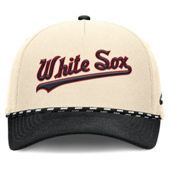 Chicago White Sox Cooperstown Collection Rise Adjustable Hat - Natural/Black | Nike
