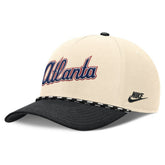 Atlanta Braves Cooperstown Collection Rise Adjustable Hat - Natural/Black | Nike