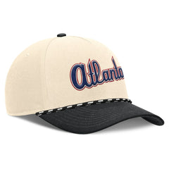 Atlanta Braves Cooperstown Collection Rise Adjustable Hat - Natural/Black | Nike