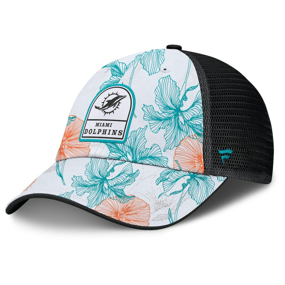 Miami Dolphins Tropical Adjustable Trucker Hat - White/Black for sale