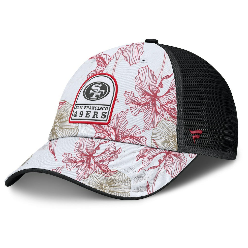 San Francisco 49ers Tropical Adjustable Trucker Hat - White/Black sale